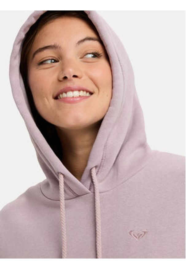 Roxy Bluza Surf Stoked Brushed ERJFT05046 Fioletowy Regular Fit. Kolor: fioletowy. Materiał: bawełna