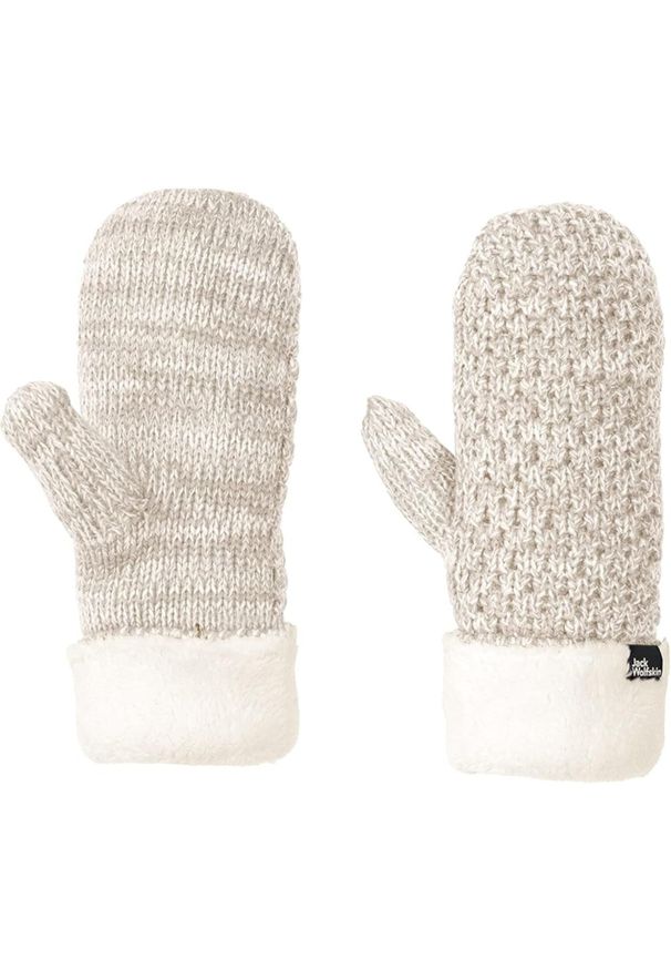 Rękawiczki turystyczne zimowe damskie Jack Wolfskin Highloft Knit Mitten. Kolor: beżowy. Materiał: poliester. Sezon: zima. Sport: turystyka piesza