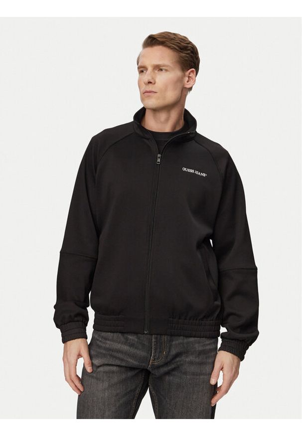 Guess Jeans Bluza M6GQZ2 KB212 Czarny Regular Fit. Kolor: czarny. Materiał: syntetyk