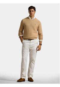 Polo Ralph Lauren Sweter 710918163502 Beżowy Regular Fit. Typ kołnierza: polo. Kolor: beżowy. Materiał: bawełna