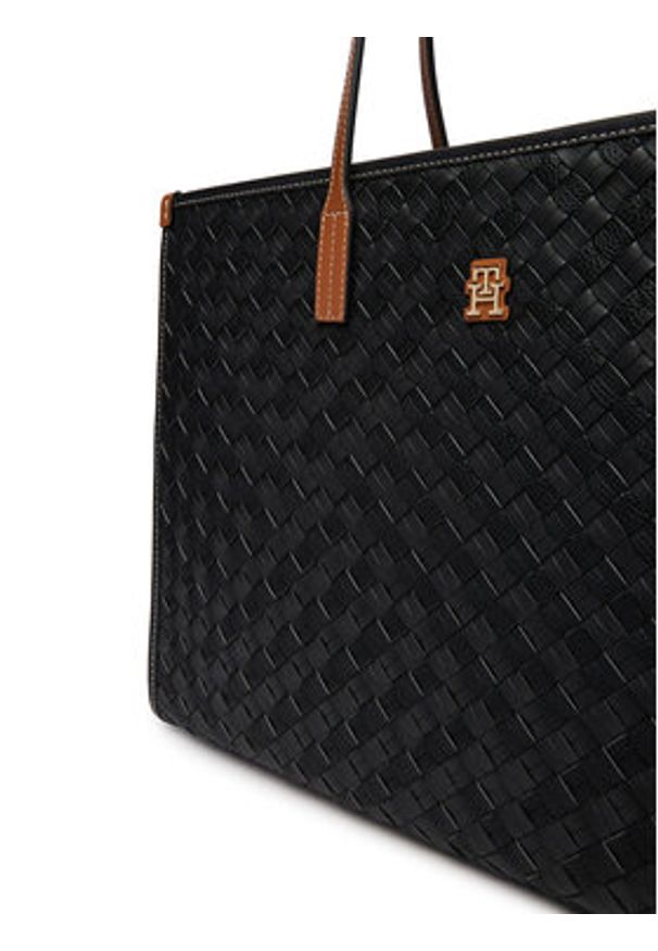 TOMMY HILFIGER - Tommy Hilfiger Torebka Th City Tote AW0AW18394 Czarny. Kolor: czarny. Materiał: skórzane