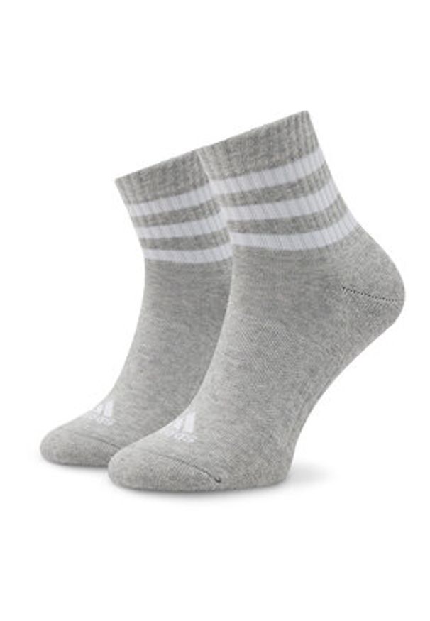 Adidas - adidas Skarpety krótkie 3-Stripes Cushioned Sportswear Mid-Cut Socks 3 Pairs IC1318 Szary. Kolor: szary. Materiał: bawełna