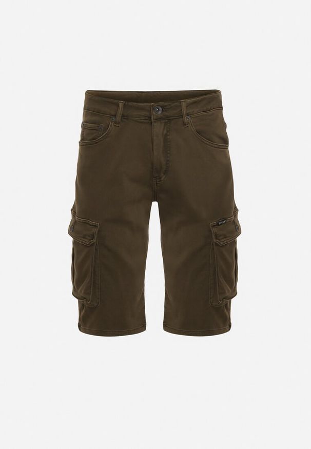Born2be - Brązowe Szorty Bawełniane przed Kolano z Kieszeniami na Klapy Glicilla. Okazja: na co dzień. Kolor: brązowy. Materiał: bawełna. Styl: casual
