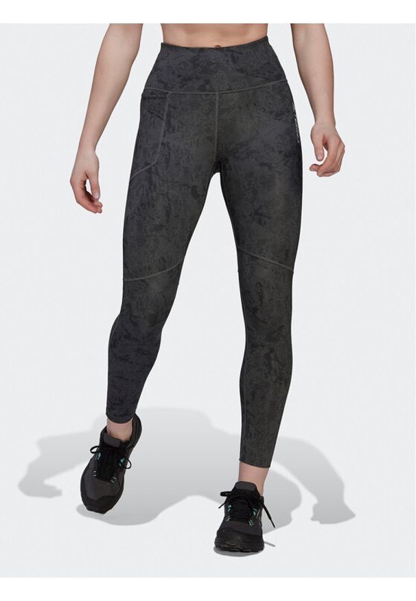 Adidas - Legginsy adidas. Kolor: szary. Materiał: syntetyk