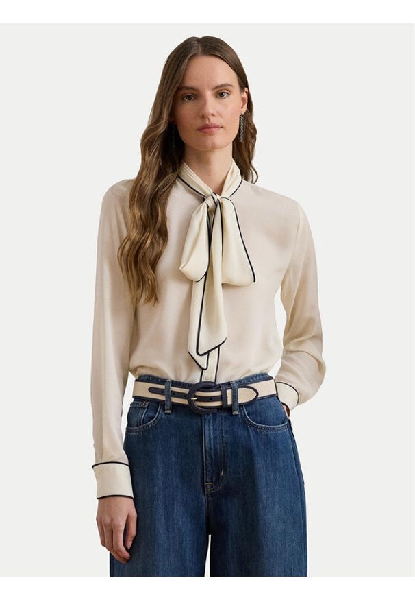 Lauren Ralph Lauren - LAUREN RALPH LAUREN Koszula 200957396003 Beżowy Regular Fit. Kolor: beżowy. Materiał: syntetyk