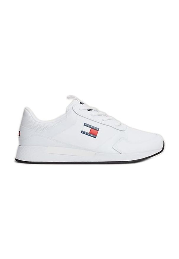 TOMMY HILFIGER - Buty Tommy Hilfiger Flexi Runner EM0EM01409YBR białe. Okazja: na co dzień. Kolor: biały. Materiał: guma, materiał. Szerokość cholewki: normalna