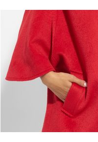 CINZIA ROCCA - Czerwony oversizowy płaszcz z dużym kapturem. Kolor: czerwony. Materiał: materiał #2