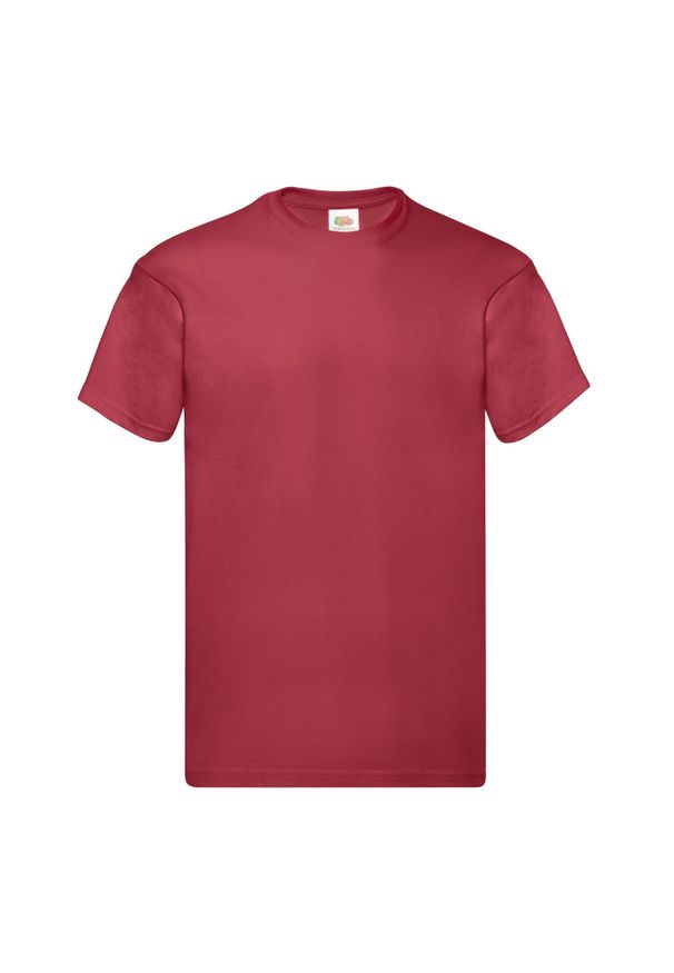 FRUIT OF THE LOOM - Oryginalna Bawełniana Koszulka Unisex Dla Dorosłych. Kolor: czerwony. Materiał: bawełna. Sport: turystyka piesza