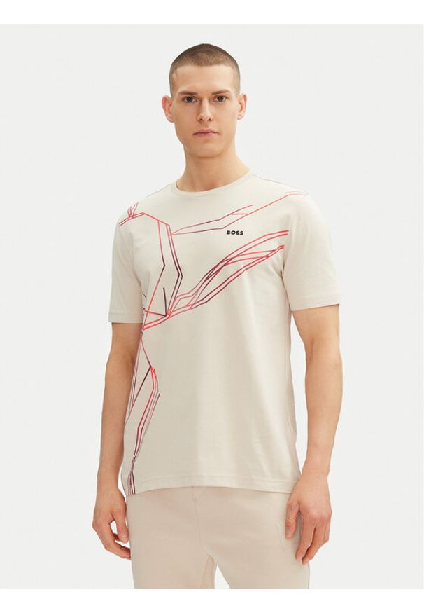 BOSS T-Shirt Beetle 50542048 Beżowy Regular Fit. Kolor: beżowy. Materiał: bawełna