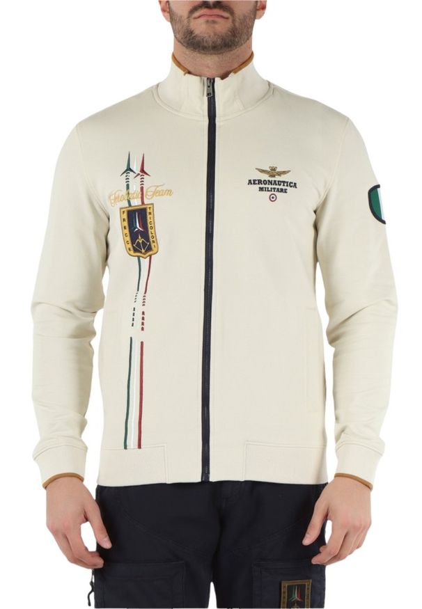 Aeronautica Militare - AERONAUTICA MILITARE Beżowa bluza męska Embroidered Frecce Tricolori, Rozmiar XXL. Kolor: beżowy