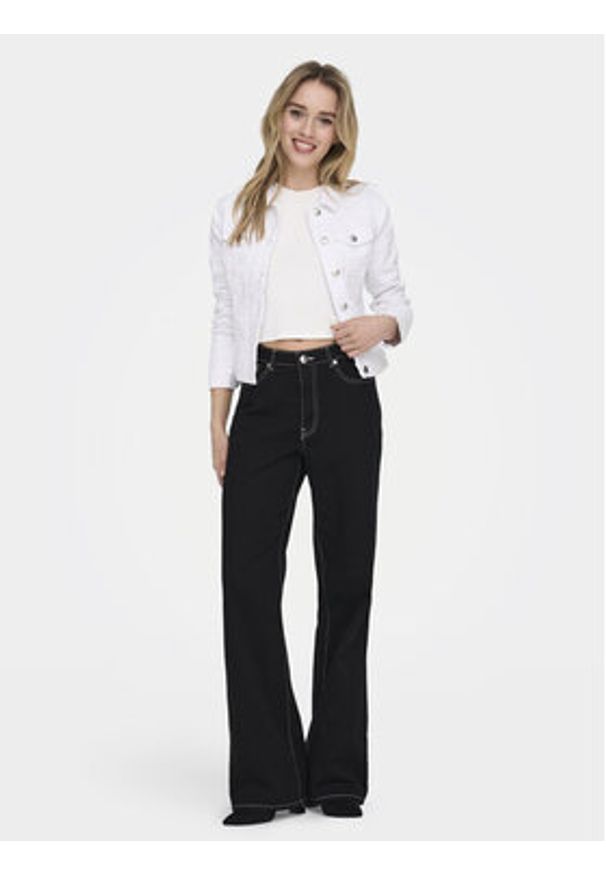 only - ONLY Kurtka jeansowa Woder 15243147 Biały Regular Fit. Kolor: biały. Materiał: bawełna