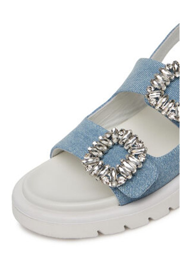Eva Minge Sandały SNOWDROP-I75-563 Niebieski. Kolor: niebieski. Materiał: materiał