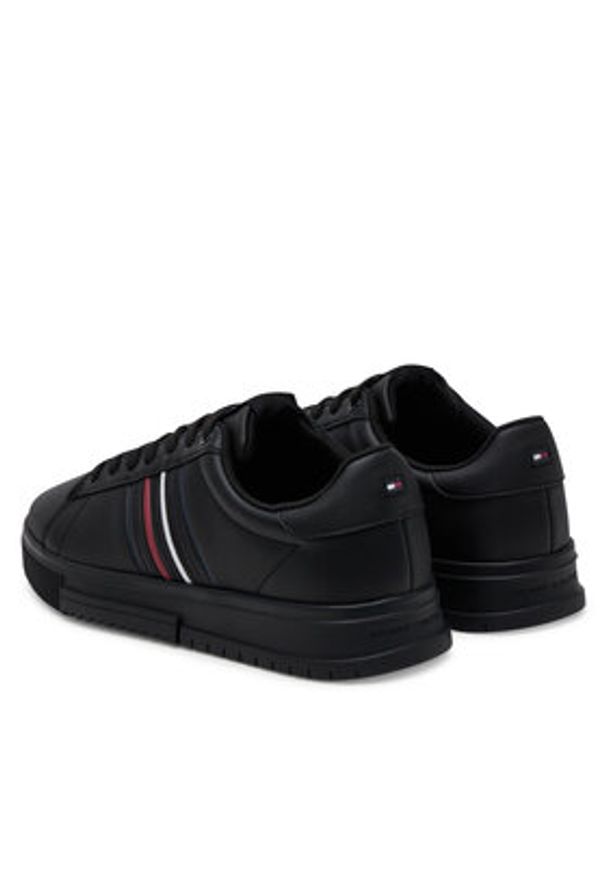 TOMMY HILFIGER - Tommy Hilfiger Sneakersy Modern Cupsole Stripes Lth FM0FM05406 Czarny. Kolor: czarny. Materiał: skóra