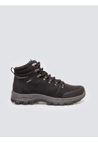 Big-Star - Buty męskie trekkingowe czarne SS174039 906. Okazja: na co dzień. Nosek buta: okrągły. Kolor: czarny. Materiał: syntetyk, skóra. Sport: turystyka piesza