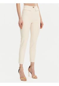 Elisabetta Franchi Spodnie materiałowe PA-077-51E2-V320 Écru Regular Fit. Materiał: syntetyk #1