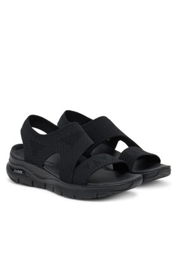 skechers - Skechers Sandały Arch Fit-Brightest Day 119458/BBK Czarny. Kolor: czarny. Materiał: materiał