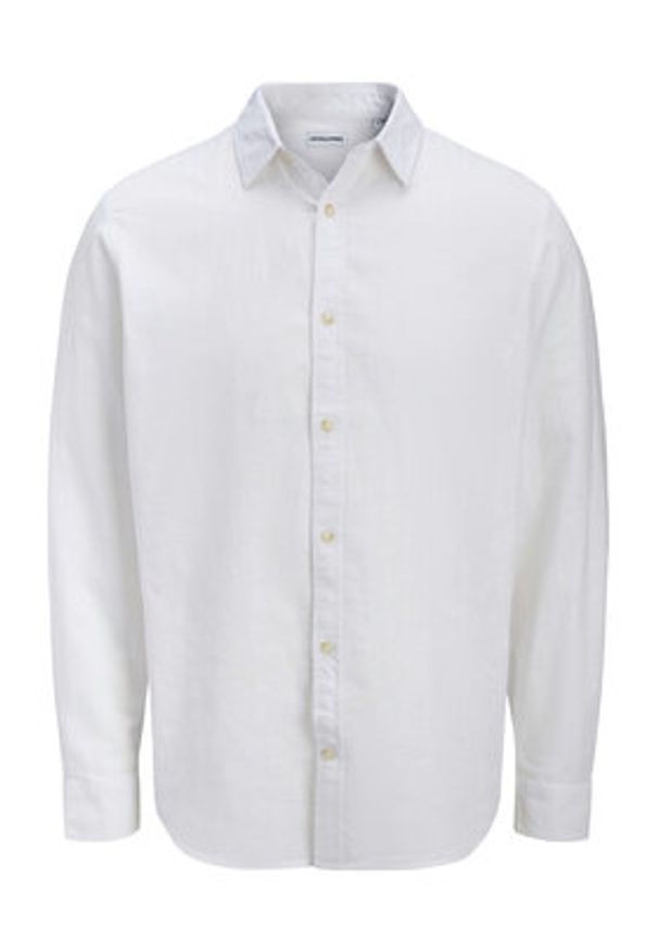 Jack & Jones Koszula Summer 12289174 Biały Regular Fit. Kolor: biały. Materiał: bawełna