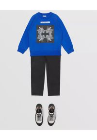 BURBERRY CHILDREN - Kobaltowa bluza z nadrukiem 3-14 lat. Kolor: niebieski. Materiał: bawełna. Długość rękawa: długi rękaw. Długość: długie. Wzór: nadruk. Sezon: lato. Styl: klasyczny