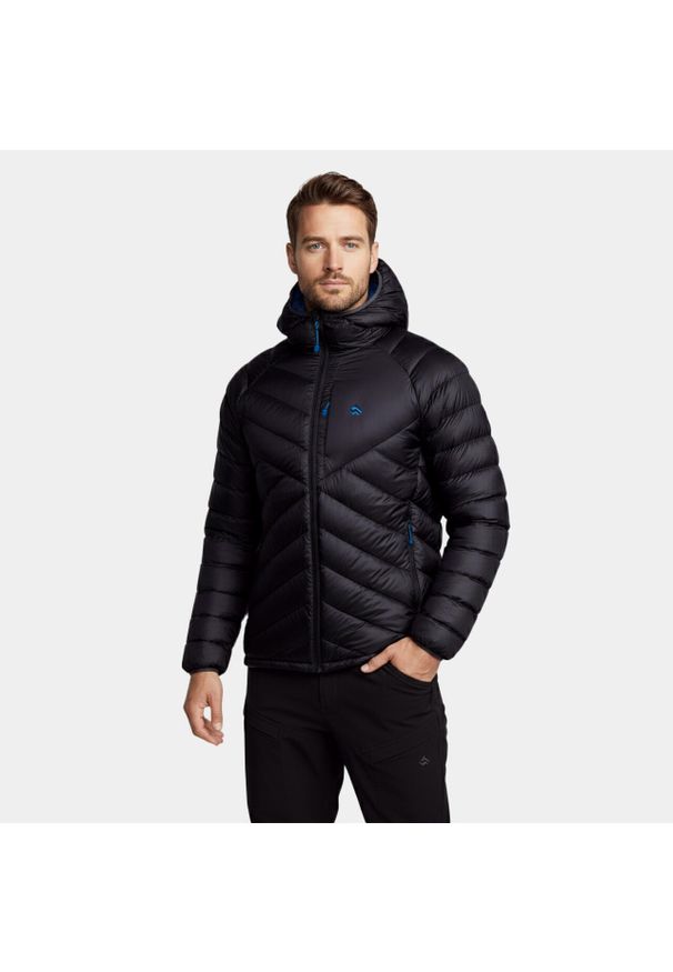 Kurtka męska puchowa Alpinus Oronaye. Kolor: wielokolorowy, niebieski, czarny. Materiał: puch. Sport: turystyka piesza