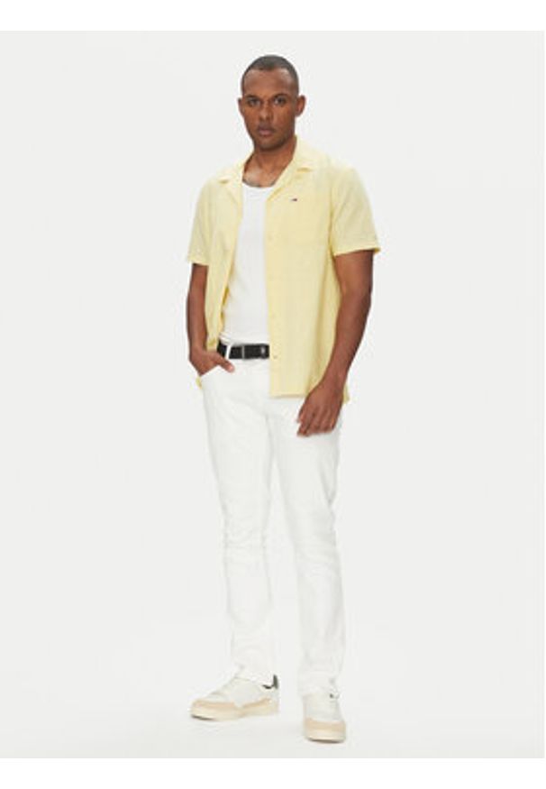 Tommy Jeans Koszula DM0DM20895 Żółty Regular Fit. Kolor: żółty. Materiał: bawełna, len