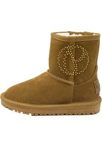 Buty Pepe Jeans Cognac 879, Dzieci. Okazja: na uczelnię. Kolor: brązowy. Materiał: syntetyk, materiał. Sport: joga i pilates