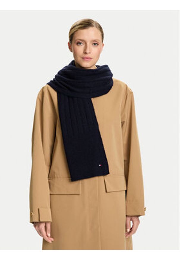 TOMMY HILFIGER - Tommy Hilfiger Szalik Flag Fluffy AW0AW17787 Granatowy. Kolor: niebieski. Materiał: poliester, materiał