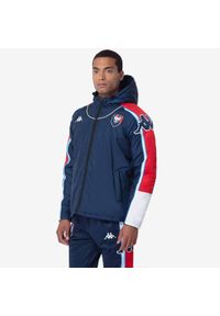 Kappa - Kurtka wodoodporna SM Caen Revertis 2024/25. Kolor: biały, niebieski, wielokolorowy. Sport: piłka nożna #1