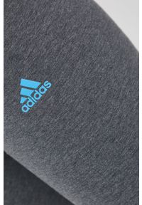 Adidas - adidas Legginsy damskie kolor szary melanżowe. Stan: podwyższony. Kolor: szary. Materiał: dzianina, bawełna. Wzór: melanż