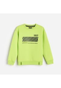 Reserved - Neonowa bluza z nadrukiem - Zielony. Kolor: zielony. Wzór: nadruk #1