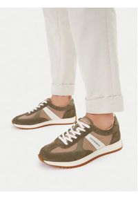 Guess Jeans Sneakersy EO-ORLANDO-01 126AM Khaki. Kolor: brązowy. Materiał: materiał #3