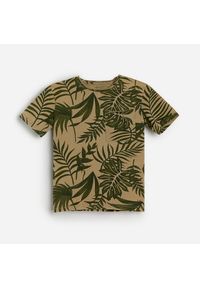 Reserved - Bawełniany t-shirt ze wzorem -. Kolor: brązowy. Materiał: bawełna #1