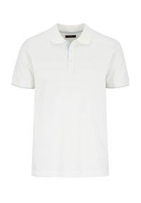 Ochnik - Biała koszulka polo męska. Typ kołnierza: polo. Kolor: biały. Materiał: bawełna #3