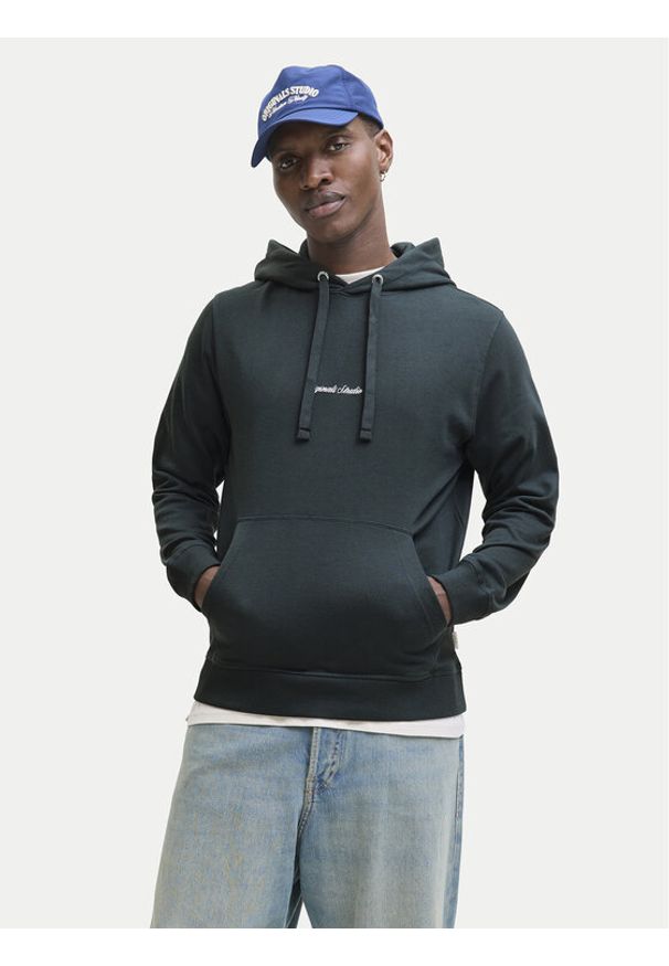 Jack & Jones Bluza Norrebro 12282861 Zielony ciemny Relaxed Fit. Kolor: zielony. Materiał: bawełna