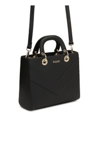 Kazar - Czarna minimalistyczna torebka ze skóry. Kolor: czarny. Wzór: aplikacja. Materiał: skórzane. Styl: elegancki, biznesowy. Rodzaj torebki: do ręki #4