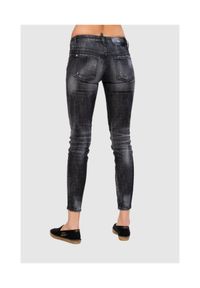 DSQUARED2 Medium waist skinny jeans czarne jeansy damskie. Kolor: czarny. Wzór: aplikacja #4