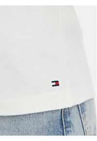 TOMMY HILFIGER - Tommy Hilfiger T-Shirt Gold Btn Cap WW0WW50942 Kremowy Slim Fit. Kolor: kremowy. Materiał: bawełna #4
