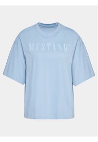 Mustang T-Shirt Welby 1014970 Błękitny Regular Fit. Kolor: niebieski. Materiał: bawełna