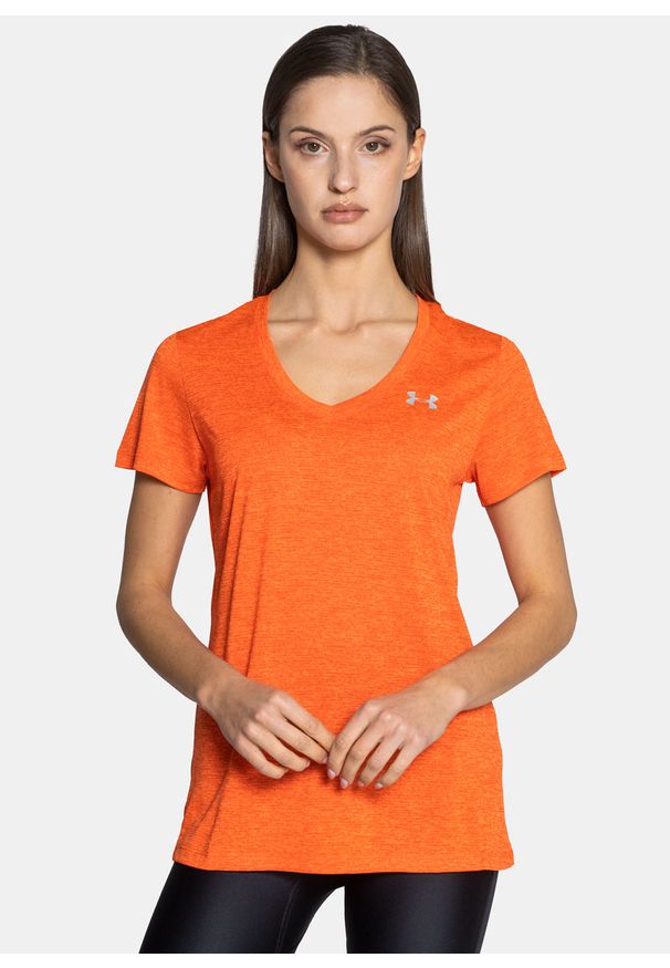 Koszulka damska Under Armour Tech Ssv Twist (1258568-861). Kolor: pomarańczowy. Materiał: materiał