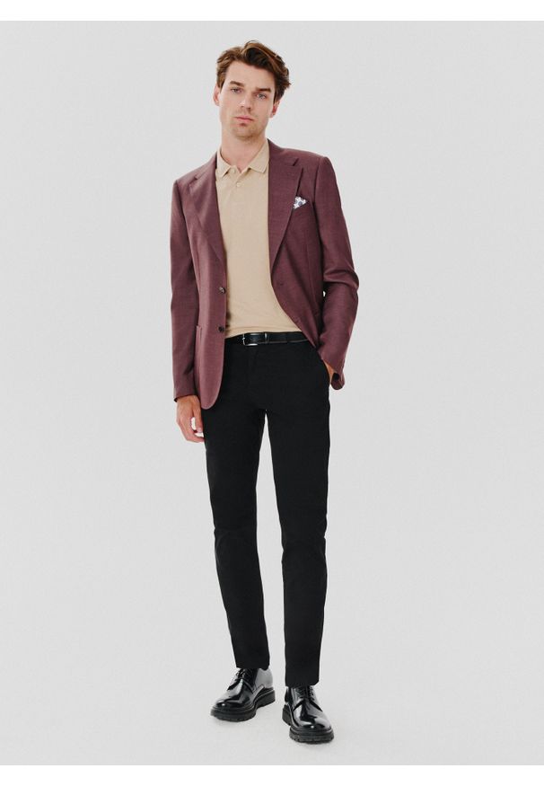 Pako Lorente - PAKO LORENTE – Casualowa gładka marynarka męska. Okazja: na co dzień. Materiał: wiskoza, poliester, elastan. Wzór: gładki. Styl: casual