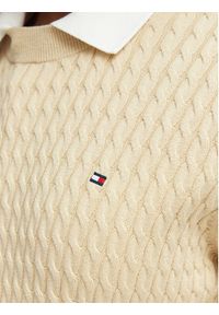 TOMMY HILFIGER - Tommy Hilfiger Sweter WW0WW44993 Beżowy Regular Fit. Kolor: beżowy. Materiał: bawełna #4