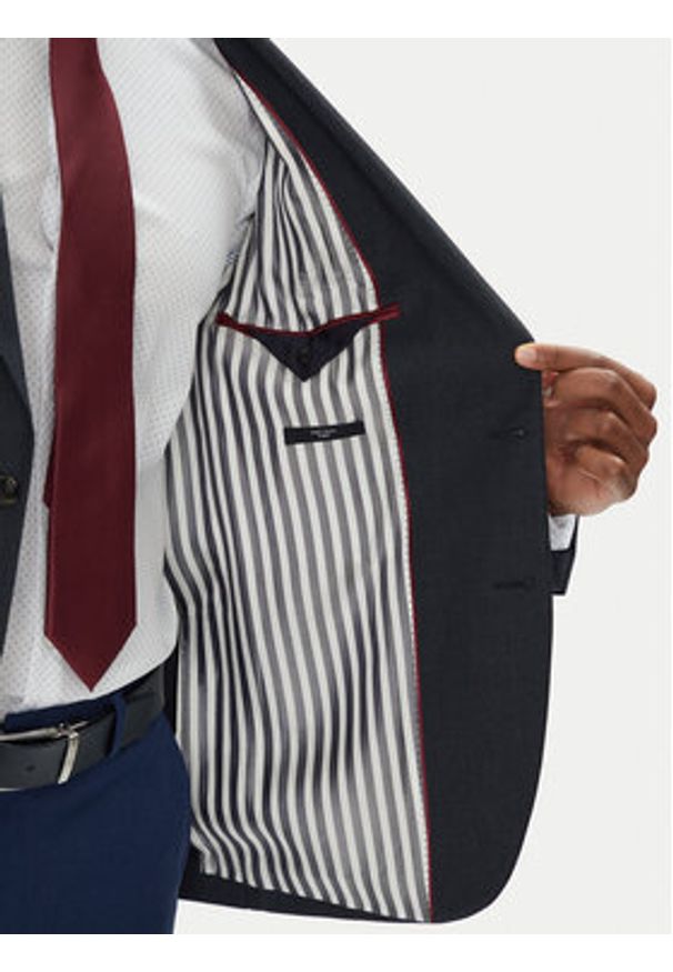 TOMMY HILFIGER - Tommy Hilfiger Marynarka MW0MW39743 Granatowy Slim Fit. Kolor: niebieski. Materiał: bawełna