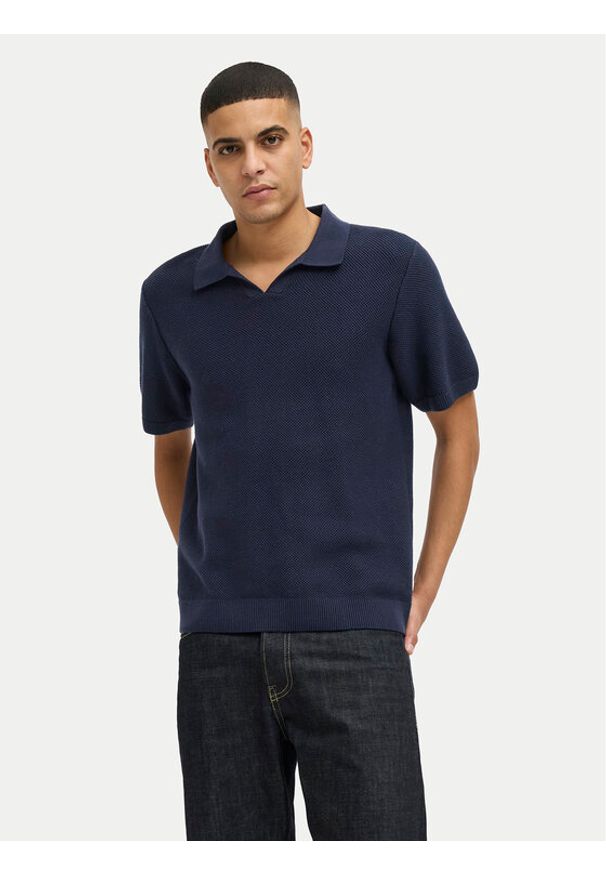 Jack & Jones Polo Ceaston 12273012 Granatowy Regular Fit. Typ kołnierza: polo. Kolor: niebieski. Materiał: bawełna