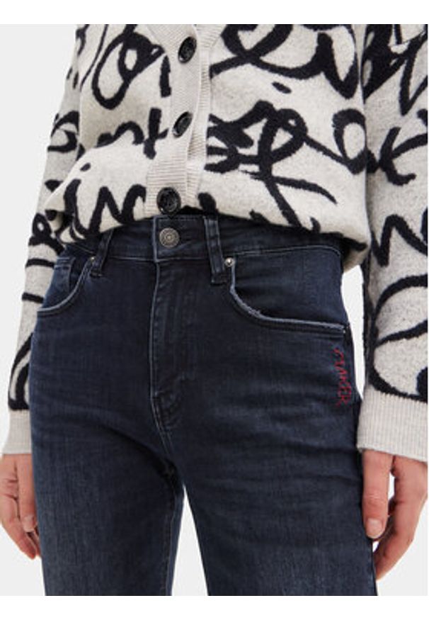 Desigual Jeansy 23WWDD10 Granatowy Slim Fit. Kolor: niebieski