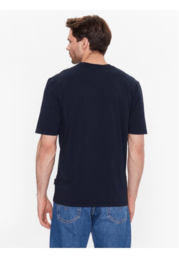 Sisley T-Shirt 3I1XS101J Granatowy Regular Fit. Kolor: niebieski. Materiał: bawełna