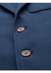 Ombre Clothing - Marynarka męska SLIM z dzianiny o subtelnej strukturze – ciemnoniebieska V6 - Rozmiar: M. Okazja: do pracy. Kolor: niebieski. Materiał: dzianina. Wzór: kolorowy. Styl: klasyczny #7