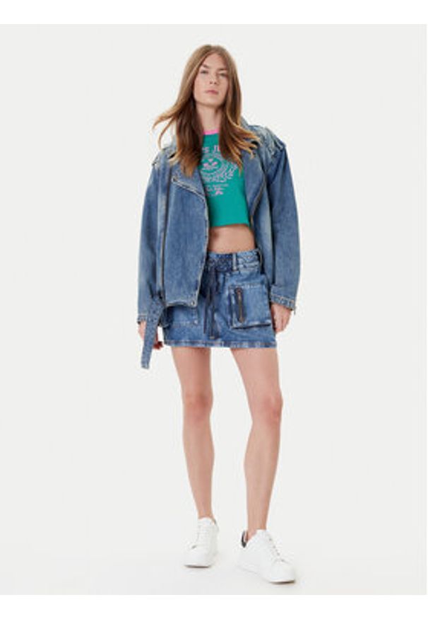 Guess Spódnica jeansowa W5YD0L D5R01 Niebieski Regular Fit. Kolor: niebieski. Materiał: bawełna
