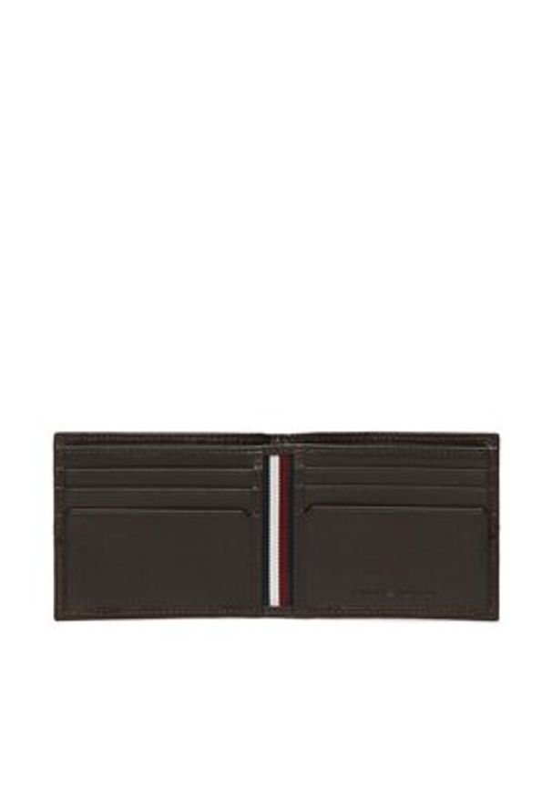TOMMY HILFIGER - Tommy Hilfiger Mały Portfel Męski Th Premium Mini Cc Wallet AM0AM10606 Brązowy. Kolor: brązowy. Materiał: skóra