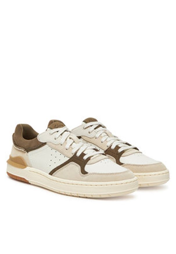 Clarks Sneakersy Courtlite2 Lo 26181287 Beżowy. Kolor: beżowy. Materiał: zamsz, skóra