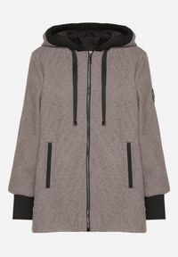 Born2be - Brązowa Kurtka o Pudełkowym Kroju z Kapturem Tulavera. Okazja: na co dzień, na spacer. Typ kołnierza: kaptur. Kolor: brązowy. Materiał: jeans. Styl: casual #7