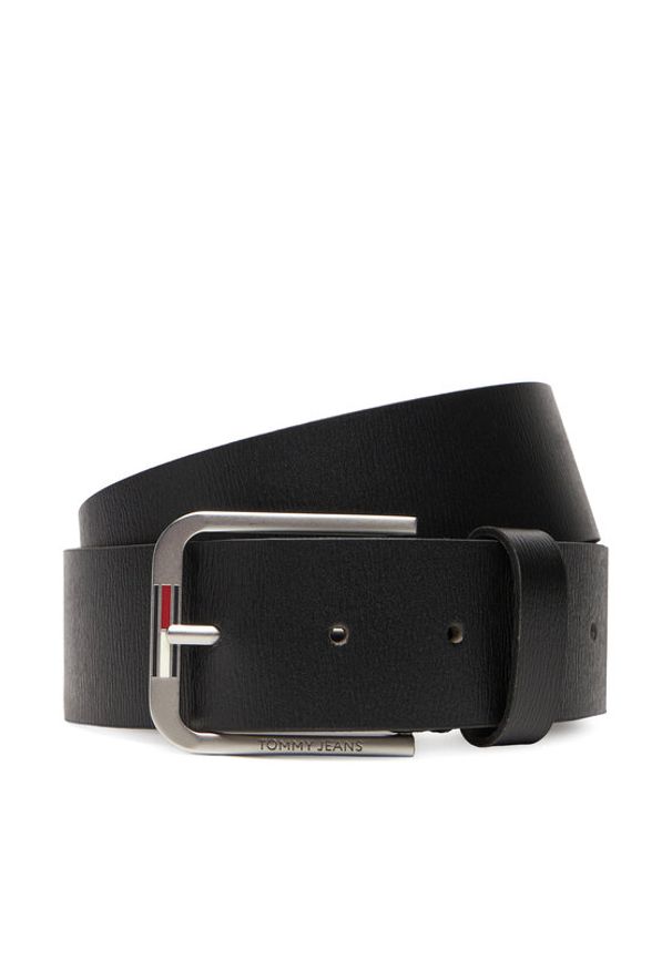 Tommy Jeans Pasek Męski Austin Distressed 4.0 AM0AM13690 Czarny. Kolor: czarny. Materiał: skóra